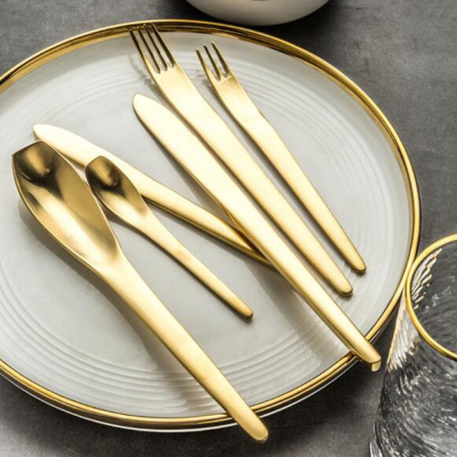 INS-style Stainless Steel Cutlery Set in Rose Gold Brushed Finish—Perfect for Nordic-Style Home Décor, Inspired by Korean & Japanese Trends
