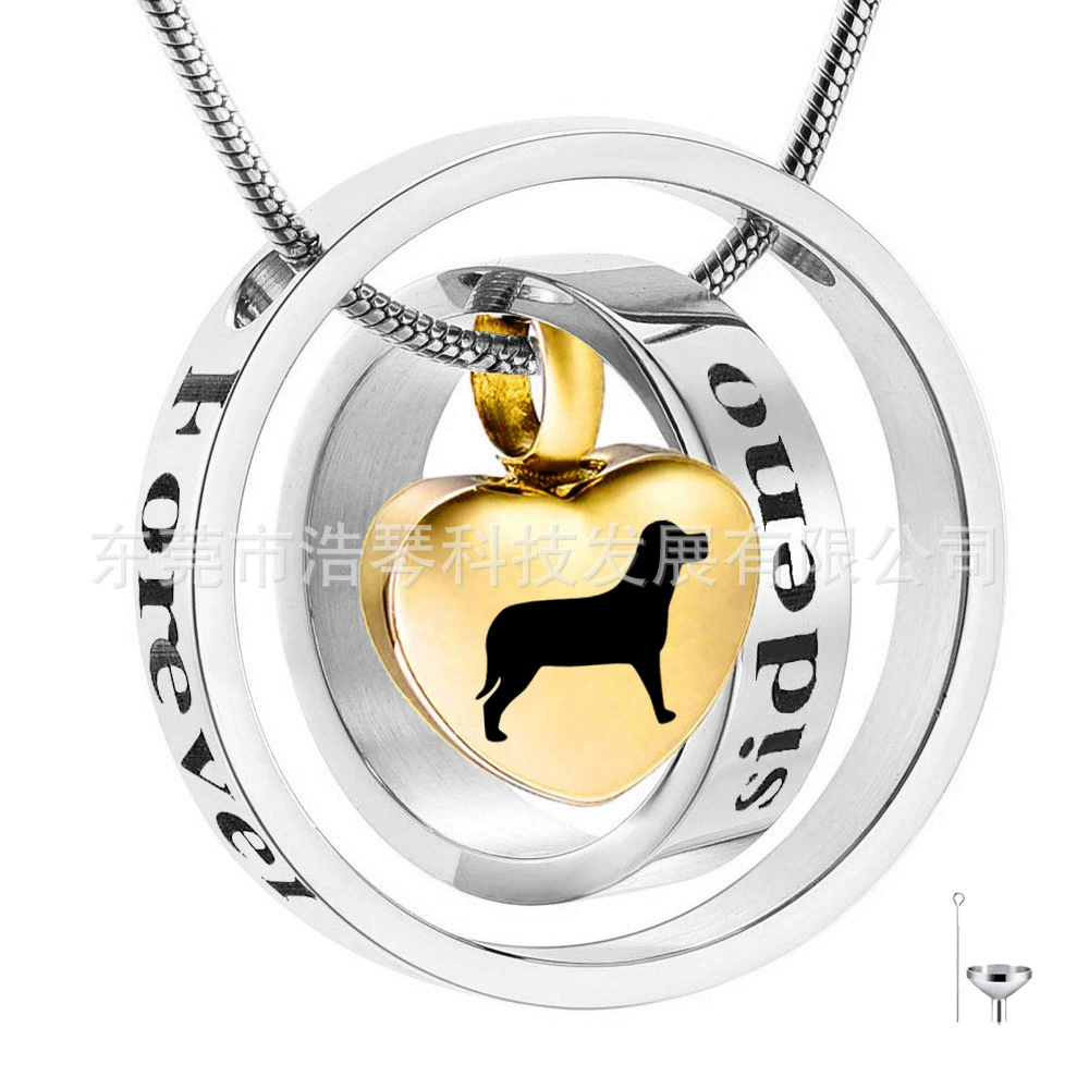 Титана стали ювелирные изделия Золотой любви пепел шкатулка кулон Мемориал ПЭТ пепел ожерелье кремации ювелирные изделия флакон духов