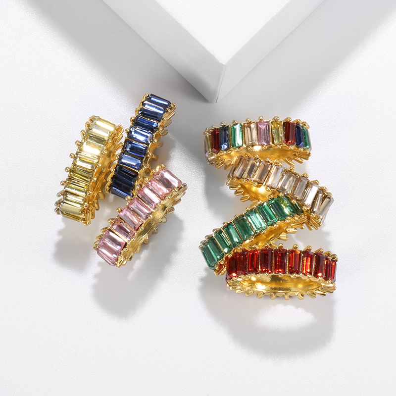 Rings Classification Simple Style Rectangle Glass Alloy Wholesale Rings