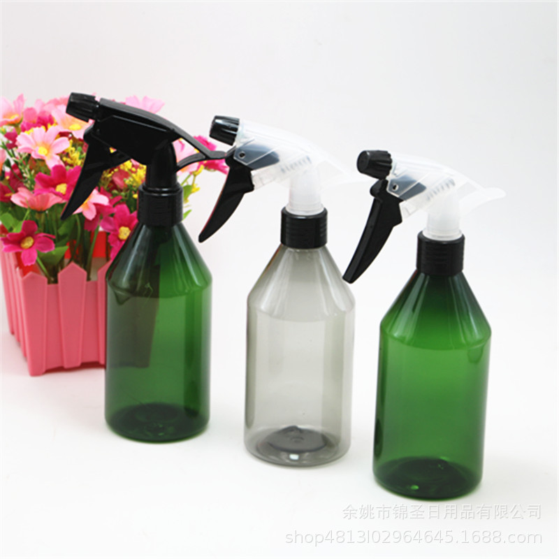 厂家直销300ml斜肩塑料瓶配超细喷雾G枪  PET美容美发分装空瓶