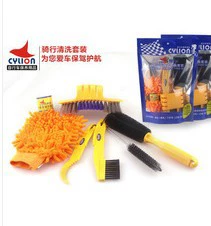 Набор щеток для Clean цепи велосипеда, пластик-сталь, 25.5×6×3.2 см, многощерочный (синий/красный)