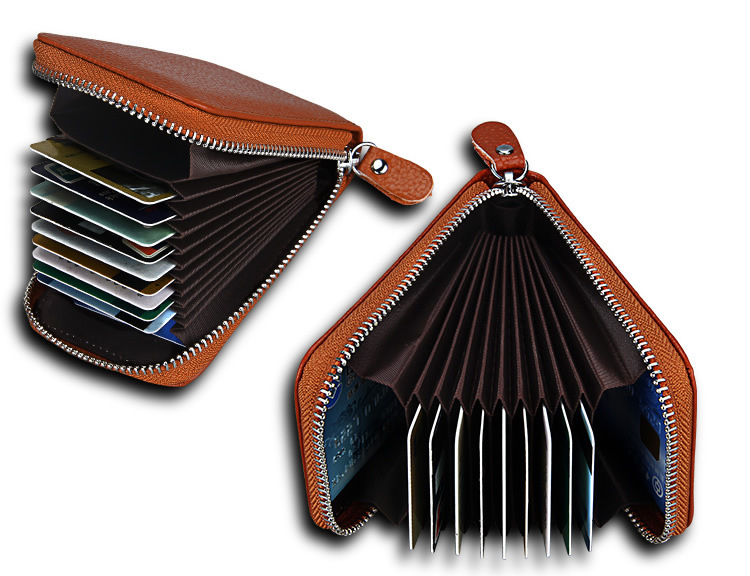 60g Weight Zipper Closure Type Business Occasion Genuine leather Material Solid Color Pattern Unisex Gender Coffee, Royal Blue, Orange, Dark Blue, Pink, Purple, Red, Green, Yellow, Black Color Unisex Solid Color Genuine Leather Coffee Royal Blue Orange Zipper Card Holders 9