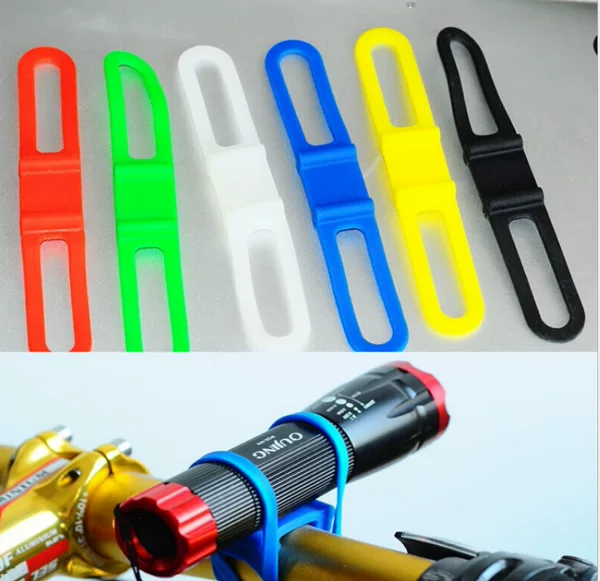 Silicone Strip Outdoor Riding Equipment Bicycle Strapping Tool Silicone Strip/Tie Light Strip Color Random Hair