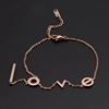 Golden fashionable summer ankle bracelet stainless steel, Korean style, simple and elegant design, pink gold, does not fade