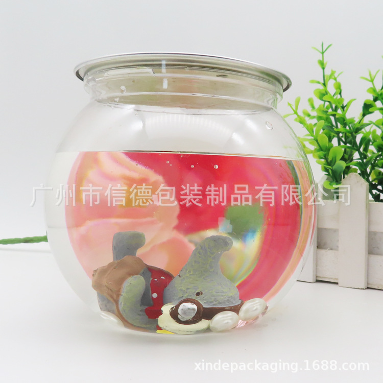 易拉罐 球形铝易拉罐 PET透明塑料圆罐 异形花瓶 灯泡塑料罐600ML