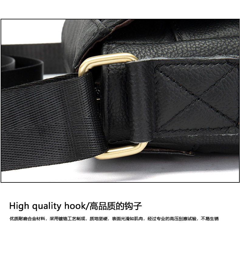 Túi đeo chéo nam da bò thật 24×8×27 cm nắp gập — Xanh quân đội, nâu, Màu đen, Cà phê chi tiết 48