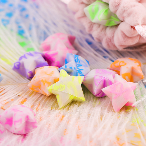 Glow-in-the-dark star origami set, DIY hand-folded lucky stars from star paper strips, origami wholesale