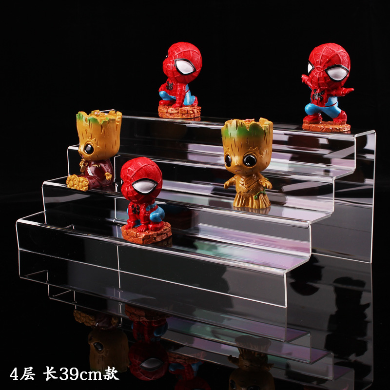 亚克力透明钱包展示架 加厚多层展示架 公仔展台阶梯展示陈列架