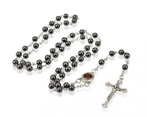 Rosary necklace for women and men non-magnetic black gallstone cross Catholic church praying Rosary necklaces 