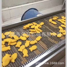 丸子高温油炸机 鸭肉 鸡排双网带油炸机 大型全自动油炸机流水线