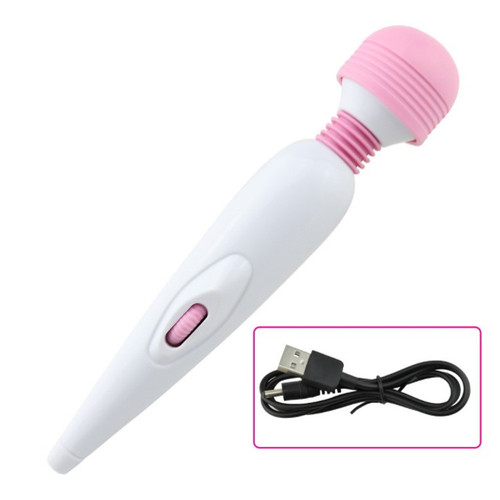 Female Rechargeable Massage Masturbator USB Strong Vibration AV Stick Sexy Masturbation Vibrator Adult Products Wholesale