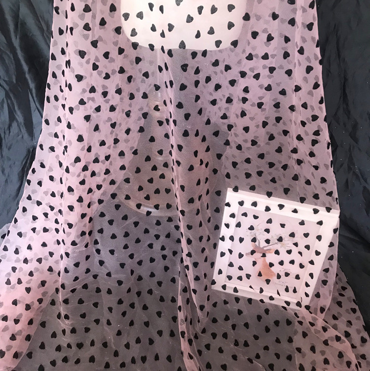 厂家直销植绒圆点布料网纱波点面料蓬蓬裙童裙公主裙纱网手工DIY