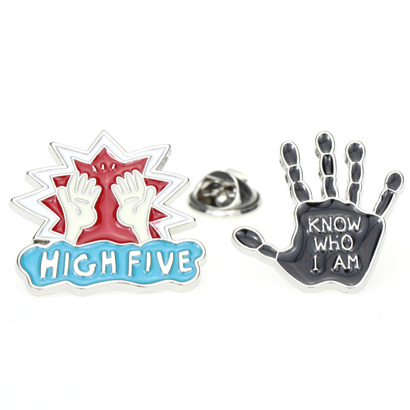 Cartoon Black Palm Alloy Dripping Oil Brooch Badge display picture 5