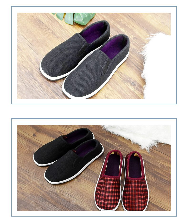 Tire bottom women round mouth men's elastic hand-made on-line non-slip cloth single cotton shoes factory direct large favorably