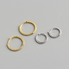 Brand earrings with pigtail, ring, Korean style, silver 925 sample