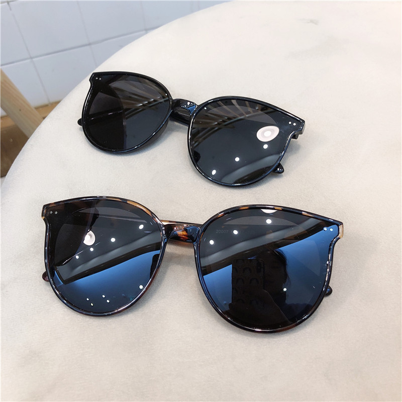 2023 New Korean Style gm Sunglasses Women Street Photograph Fashion Round Frame Anti-UV Polarizer Black Sunglasses