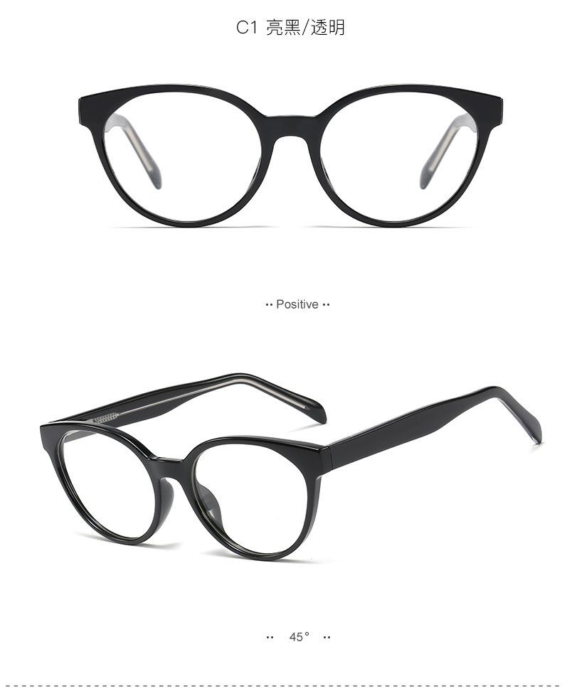 93348 Neues Produkt Retro Runder Rahmen Flacher Spiegel Frauen All-match Tr90 Feder Rahmen Spiegel Cp Kern Myopie Brille display picture 7