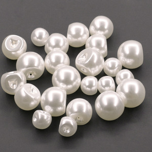 10pcs ABS side holes round pearl buttons for DIY cheongsam chinese dresses shirt hanfu wind qipao dress white buttons of the republic of China