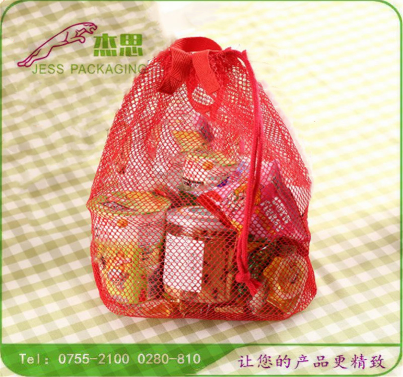 设计新款大容量沙网袋沙滩携带物品包零食收纳包鞋子束口袋