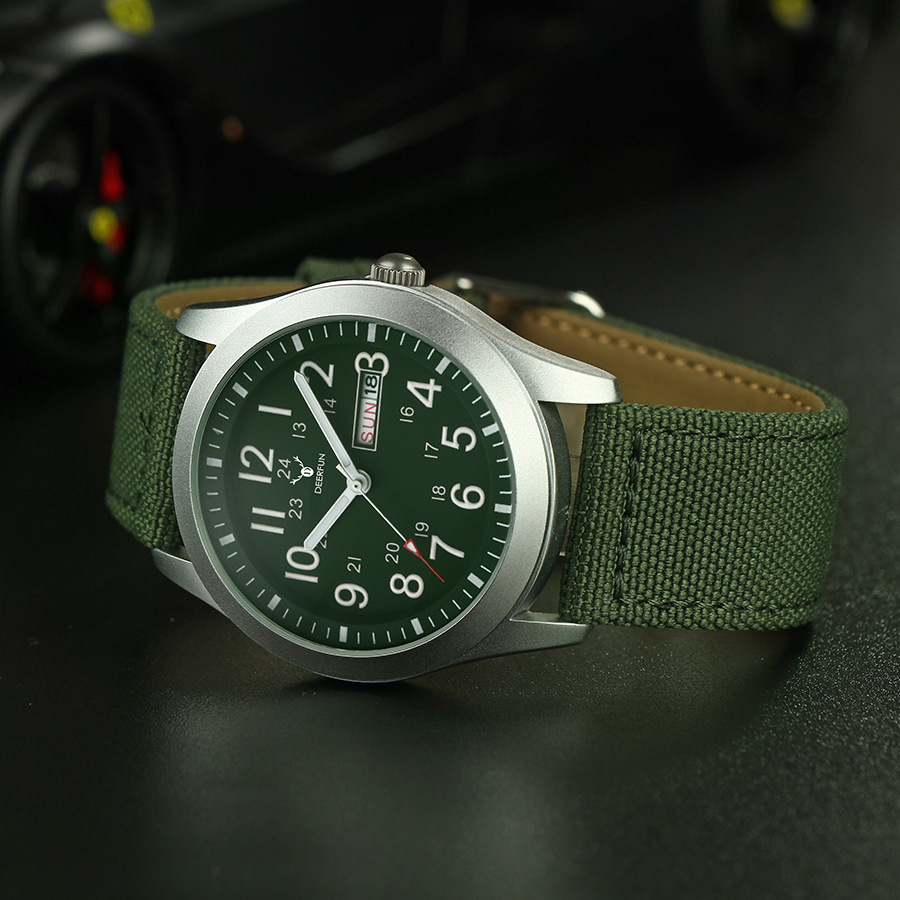 Relógio de quartzo masculino estilo militar clássico nylon_voghion.com