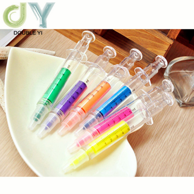韩国可爱创意文具仿真彩色针管注射器广告定制针筒荧光笔