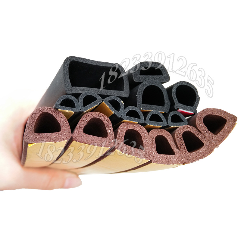 EPDM木门背胶自粘发泡防撞密封条D型阻燃橡胶密封条钣金减震海绵