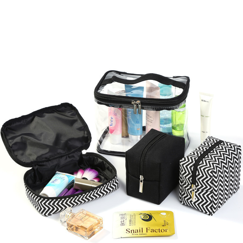 Multi function transparency PVC Portable combination suit Four piece suit Cosmetic Wash bag travel portable Storage canvas