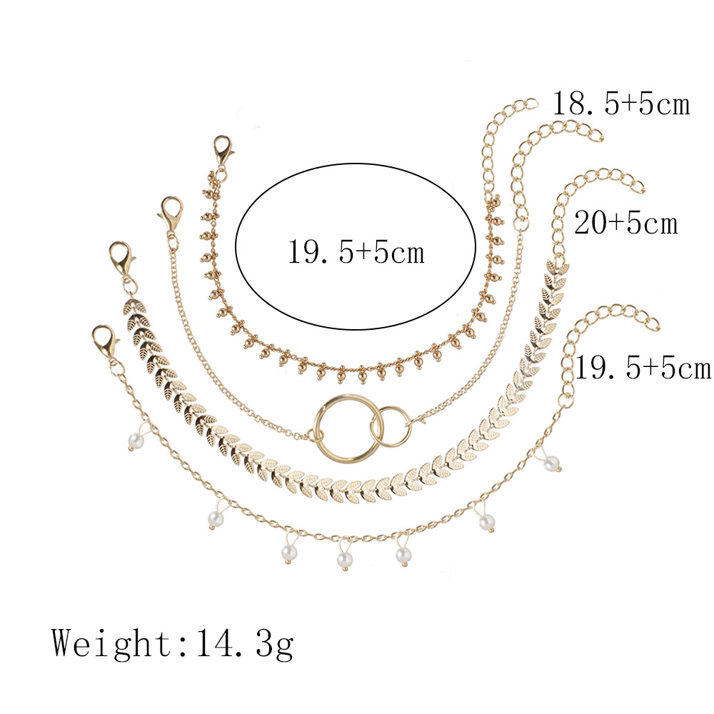 New Simple Geometric Circle Bracelet Pattern Arrow Pearl Pendant Set Bracelet display picture 1