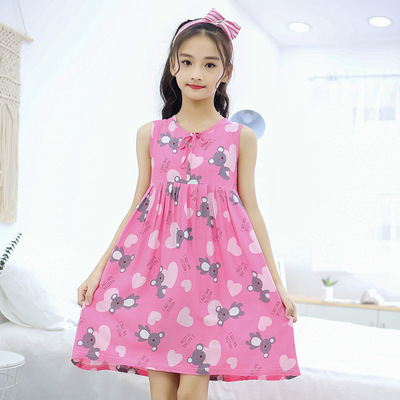 2019春季新款童装女童儿童学生绵绸睡裙 家居服 公主连衣裙批发|ms