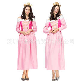 新品格林童话睡美人爱洛公主裙演出服cosplay服装 万圣节游戏制服