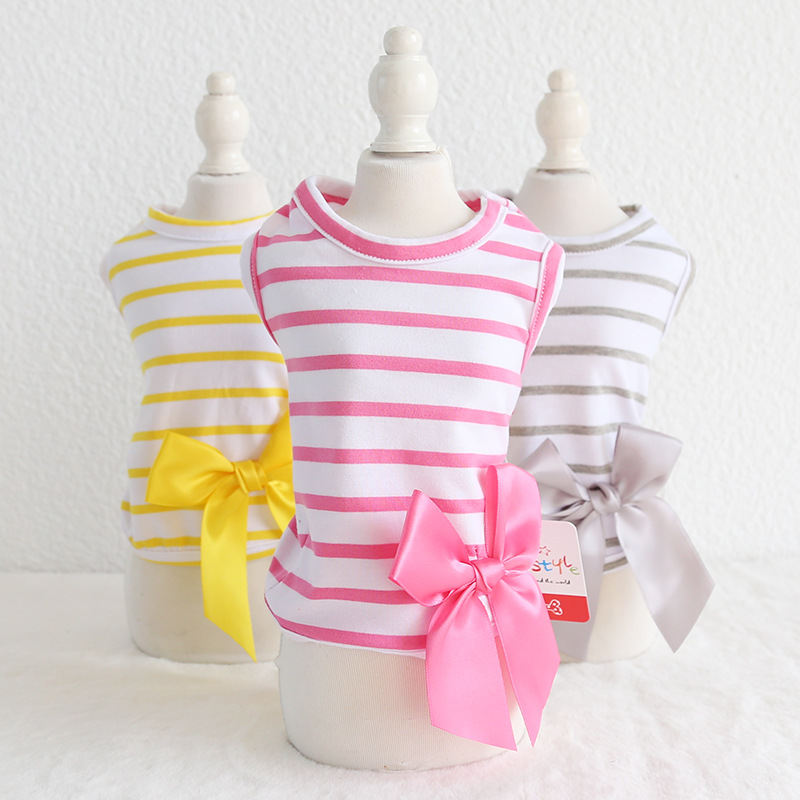 三色条纹大蝴蝶结背心