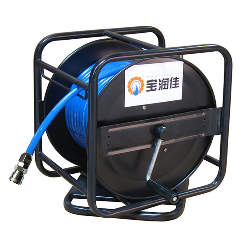 Baorun Hand shake Hose reel 60 rice PU Yarn tympania 360 rotate high pressure Wind barrel Metal Reel