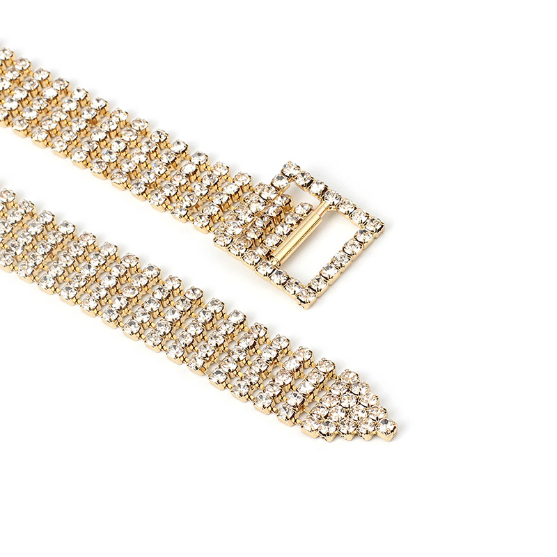30g Weight Necklace Classification Wedding, Travel Occasion Women'S Gender Gold, Silver Color Korean Hot-selling Short Choker Full Diamond Clavicle Chain Necklace For Women 10