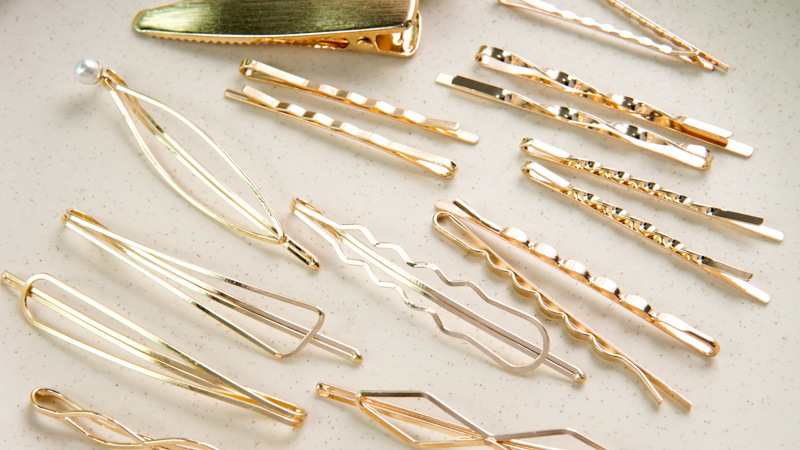 8g Weight Headwear Classification Anniversary Occasion Alloy Material Geometric Pattern Women'S Gender Plating Design Fashion Style Gold Color Metal Pearl Gold Hairpin 5