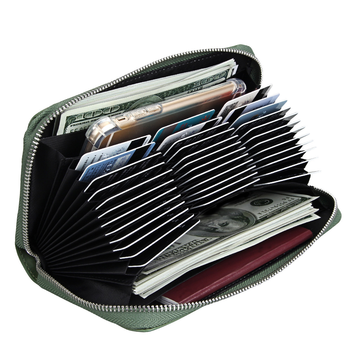 Wallet Card Holder Versatile Bag RFID Mens Genuine Leather Large Capacity Womens Long Zip Organ Card Holder Multiple Card Slotspicture40