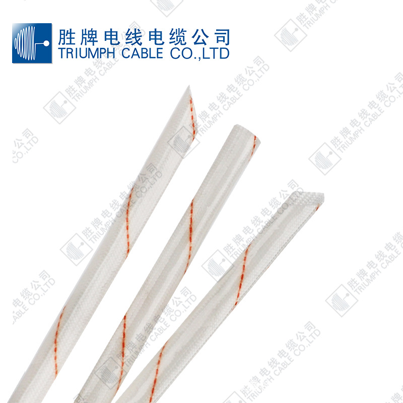 白底红条编织高温套管白色现货供应10.内径玻璃纤维套管黄腊管