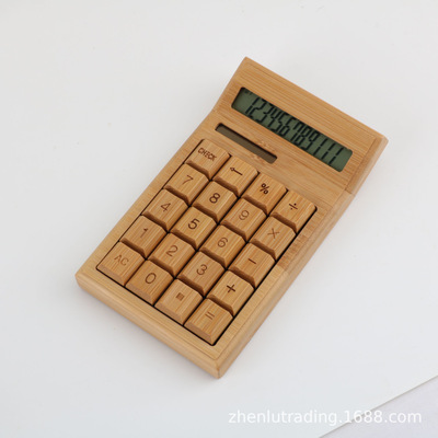 厂家代发全竹太阳能计算器学生彩色创意计算器礼品计算机多色可选