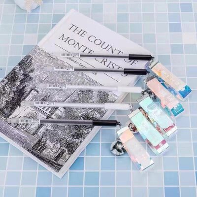 originality Magic The founder laser Ribbon Roller ball pen Ribbon Pendant black Water pen student Pendant Signature pen