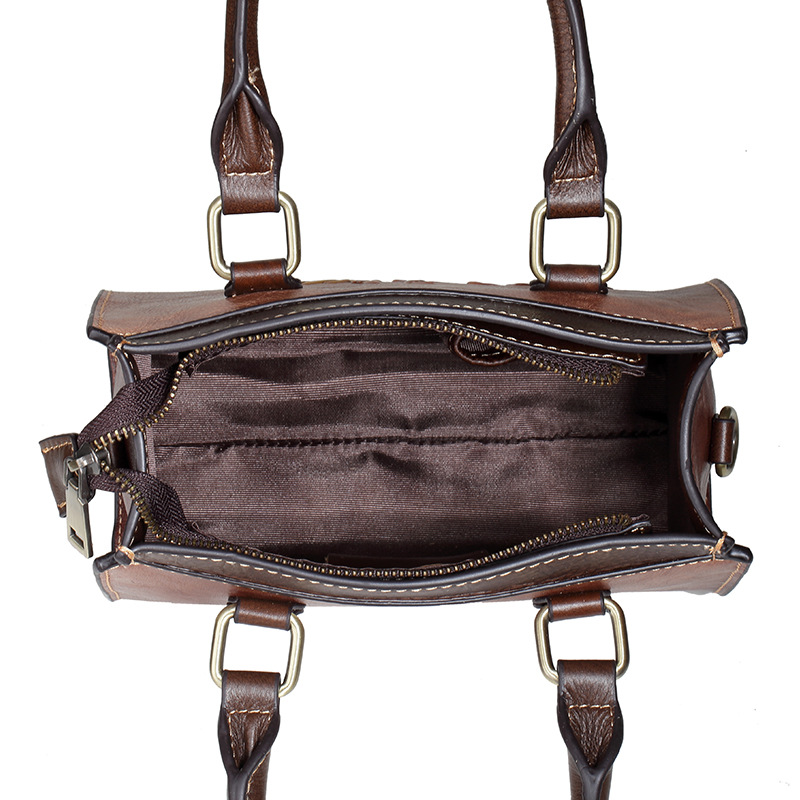 New Top Layer Cowhide Handheld Diagonal Cross Leather Casual Women's Bag_voghion.com