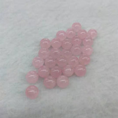 半孔珠 單孔珠粉色圓珠 粉水晶半孔6mm粉晶 芙蓉石散珠飾品女耳釘