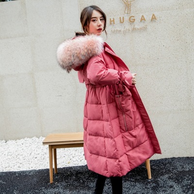 Down Women 2020 new pattern Hair collar Self cultivation Show thin Korean Edition fairy Down Jackets Mid length version