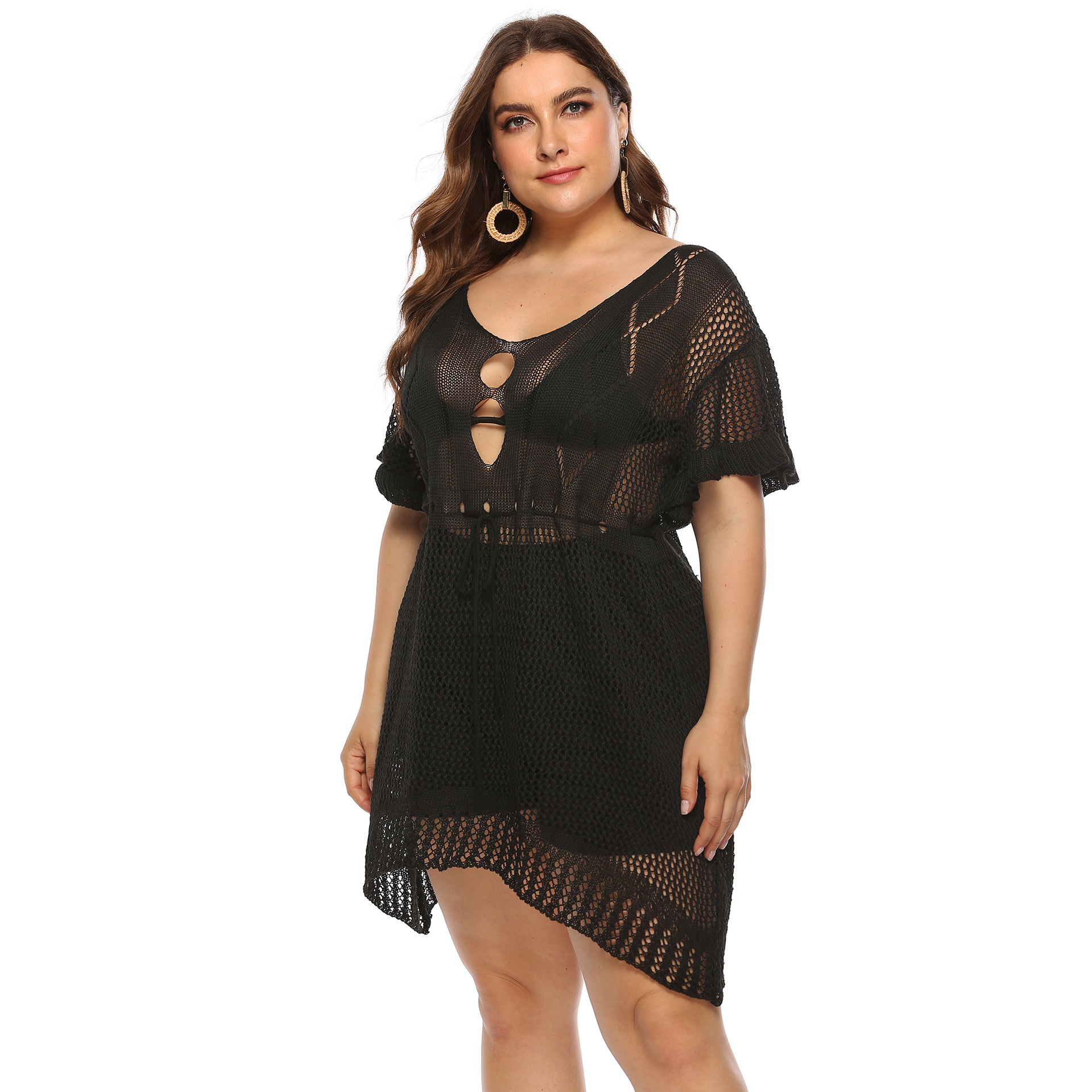 plus size irregular hollow sexy dress NSOY46162