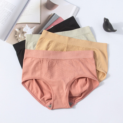 solar system seamless lady Hive Underwear Huwei Warm house Triangle pants Middle-waisted Honeycomb 3D Hip The abdomen cotton material End of file
