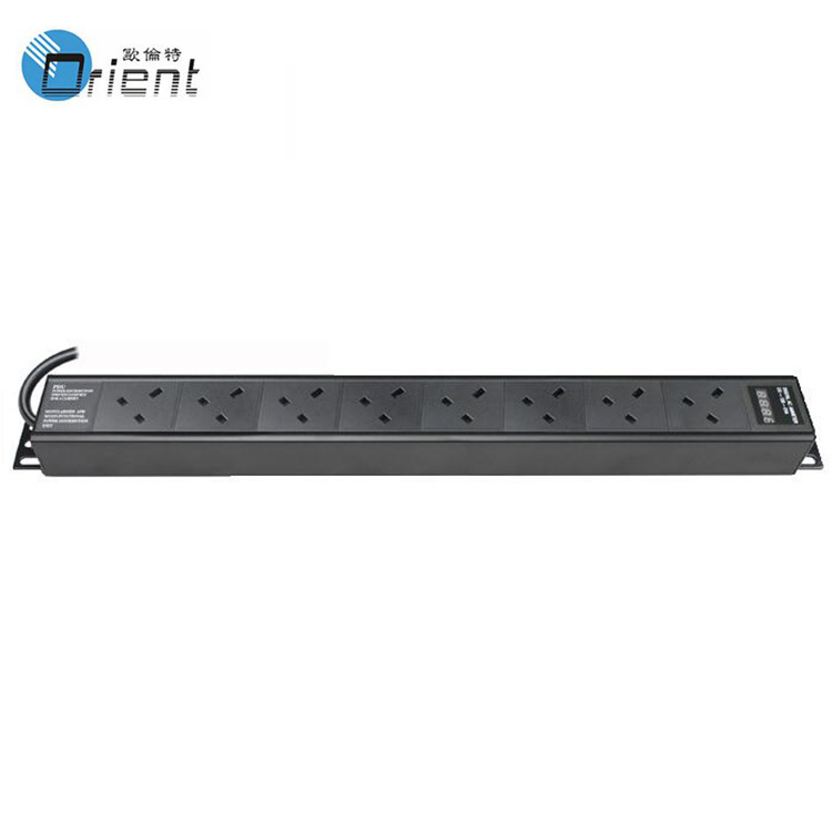 厂家供应英标8位带电流显示PDU电源分配器 机柜专用工业插座