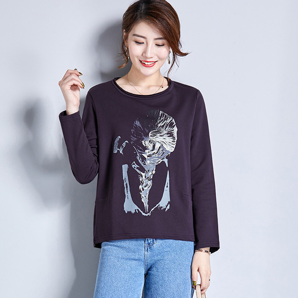 New Long-sleeved Blouse with Long-sleeve Printed Autumn Dress