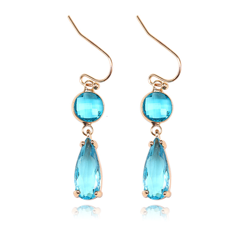 8g Weight Alloy Ear Needle Material Artificial Crystal Inlay Material Drop Earrings Classification 1 Pair Quantity Holiday, Daily Occasion Copper Material Geometric, Water Droplets Pattern Women's Gender Asymmetrical, Plating, Inlay Design Elegant Style Copper Elegant Asymmetrical Plating Inlay Geometric Water Droplets Artificial Crystal Drop Earrings 7