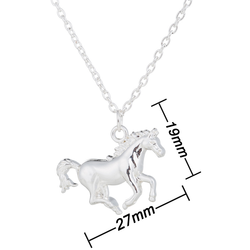 Wholesale Fashion Korean Style Unicorn Horse Copper Plating Gold Plated Silver Plated Pendant Necklace display picture 5