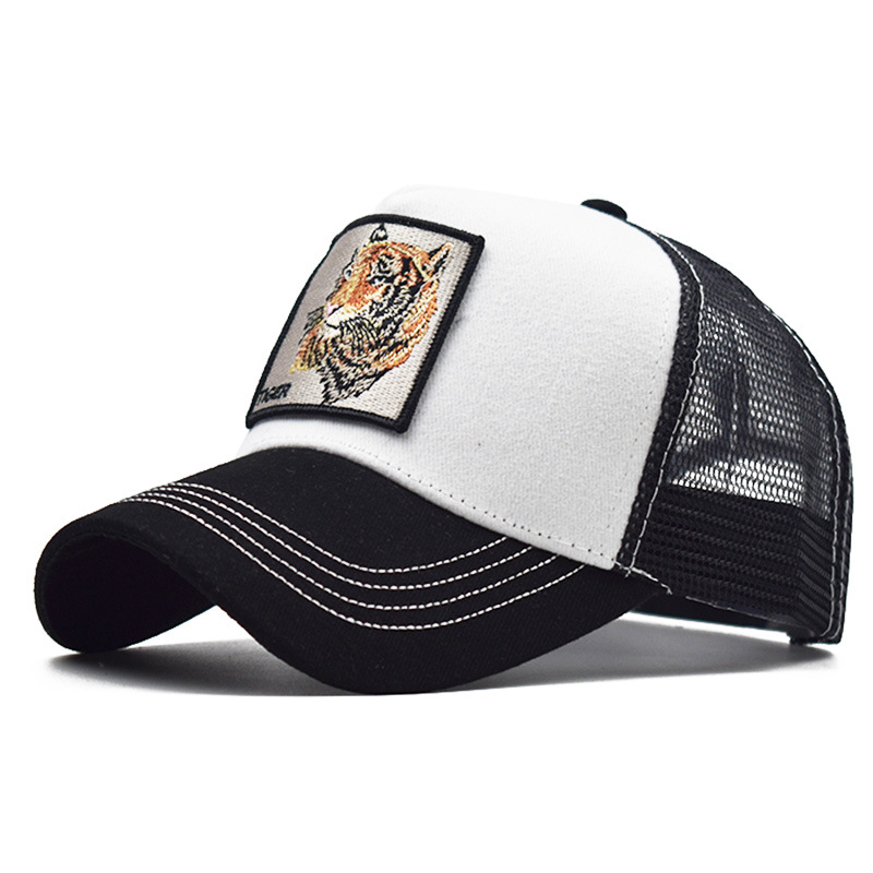 Popular Amazon bordado animal de algodón de malla gorra de béisbol de las mujeres de los hombres de deportes al aire libre gorra enarbolada