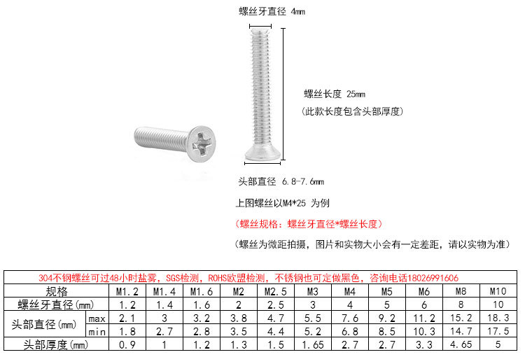 304不锈钢螺丝平头螺丝十字沉头螺丝M2/M3/M4/M5机丝螺丝螺钉-阿里巴巴