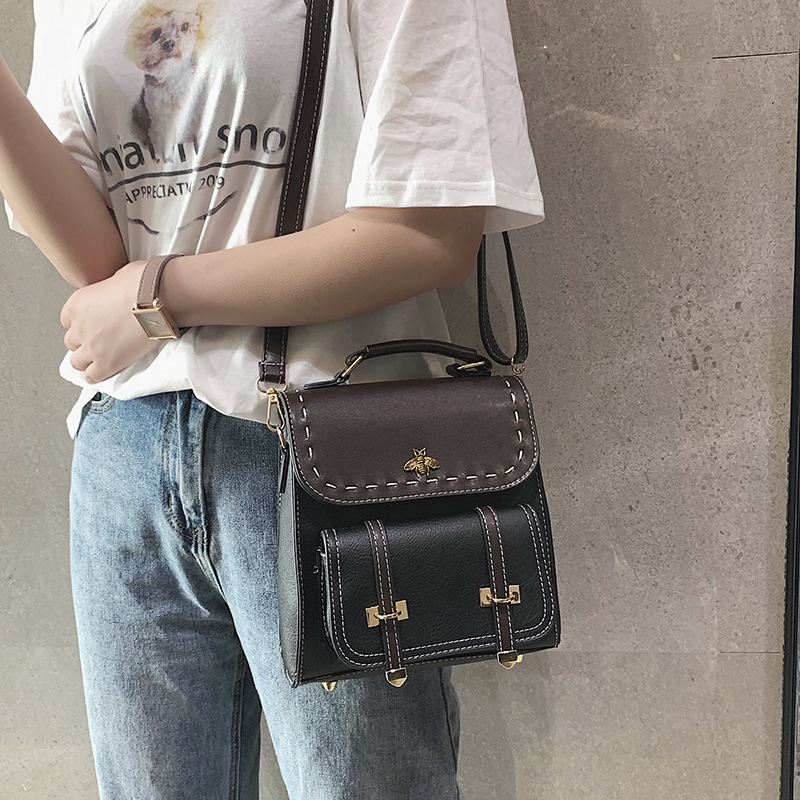 Buy quality Women's Bag Backpack Korean Version 2019 New Color Contrast